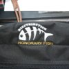 Super Rod Honorary Fish Rod Set bag showing a close up of the Dizztribution Logo embroidered onto the outside of the canvas bag