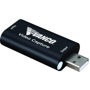 Vanco HDMI-USB Capture - showing side / top angled view of the unit with USB connection