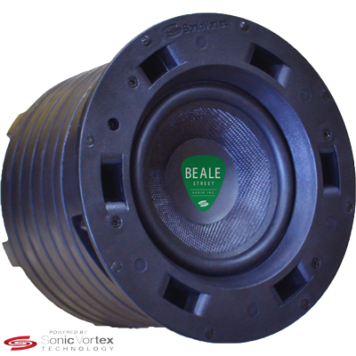 Beale Street Audio In-ceiling subwoofer ICS6-MB - showed at an angle.