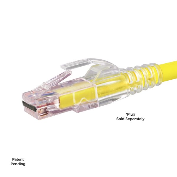 Simply45 strain relief boot for Cat6 / Cat6a integrated with a S45 Cat6 plug