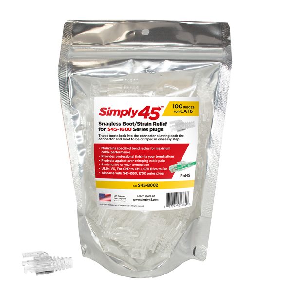 Simply45 Integrated Strain Relief S45-B002 boots - packet of 100 pieces