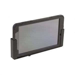 HIDEit Universal Tablet Wall Mount - shown from the front at an angle holding a tablet in place.