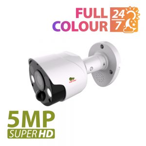Partizan 5.0MP IP Camera (IPO-5SP SDM Starlight) - showing unit and text 'Full Colour 24/7 and 5MP Super HD'