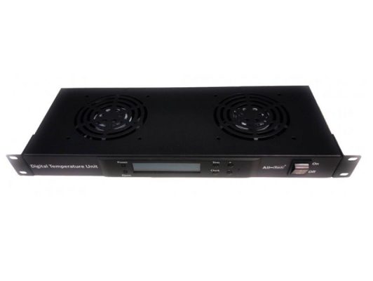 All-Rack 2 way Thermostatically controlled Rack mount fan - black
