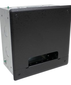 FSR PWB-200 Flat Screen Wall Box with cover (black) - shown at an angle