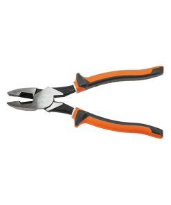 KLEIN TOOLS Insulated Pliers, Slim Handle Side Cutters - side view showing handles and cutter. with tool open.
