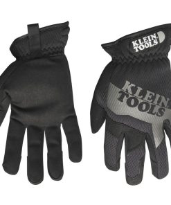Klein Tools Journeyman Utility gloves showing palm and back view