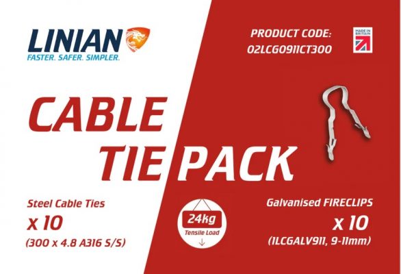 LINIAN Cable Tie Pack packaging - fire clip version