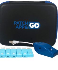 Patch App and Go Tester and six smart plugs next to soft carry case