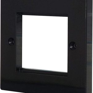 Black one gang faceplate for 2 euro style modules