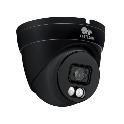 Partizan 8.0MP (4K) I0P camera IPD-5SP-IR 4K Full Colour SH - showing camera unit with lens and sensors - black finish