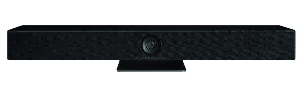 PulseAudio Collaboration Video Bar PA-CVB1 - front of the unit showing the stand and the camera within the soundbar.