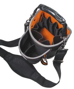 Klein Tools Tool Bag, Tradesman Pro™ Shoulder Pouch - shown from above showing the various tool pockets and shoulder strap