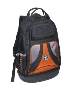 Klein Tools Tradesman Pro™ Tool Bag Backpack, 39 Pockets showing black version of the bag from the front