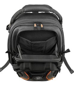 Tradesman Pro™ Tool Master Tool Bag Backpack - showing front of bag with mid front pouch unzipped.