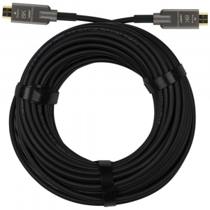FSR 8K CoilGuard Digital Ribbon Cables - coiled cable and HDMI ends shown from the side.