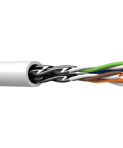 Webro CAT6a Cable - showing cable from side showing white cable sheath colour and with twisted wires and shielding exposed
