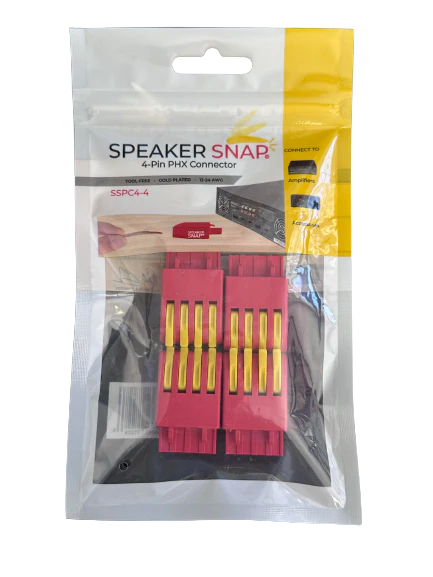 Pack of 4 Speaker Snap PHX Connectors.